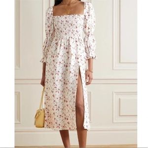 Reformation Hyland Smocked Floral Midi Dress